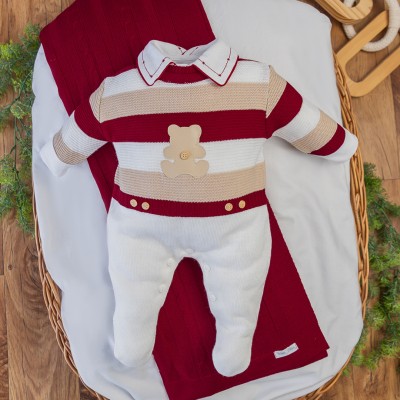  Saída de Maternidade Fernando - Vermelho e Bege